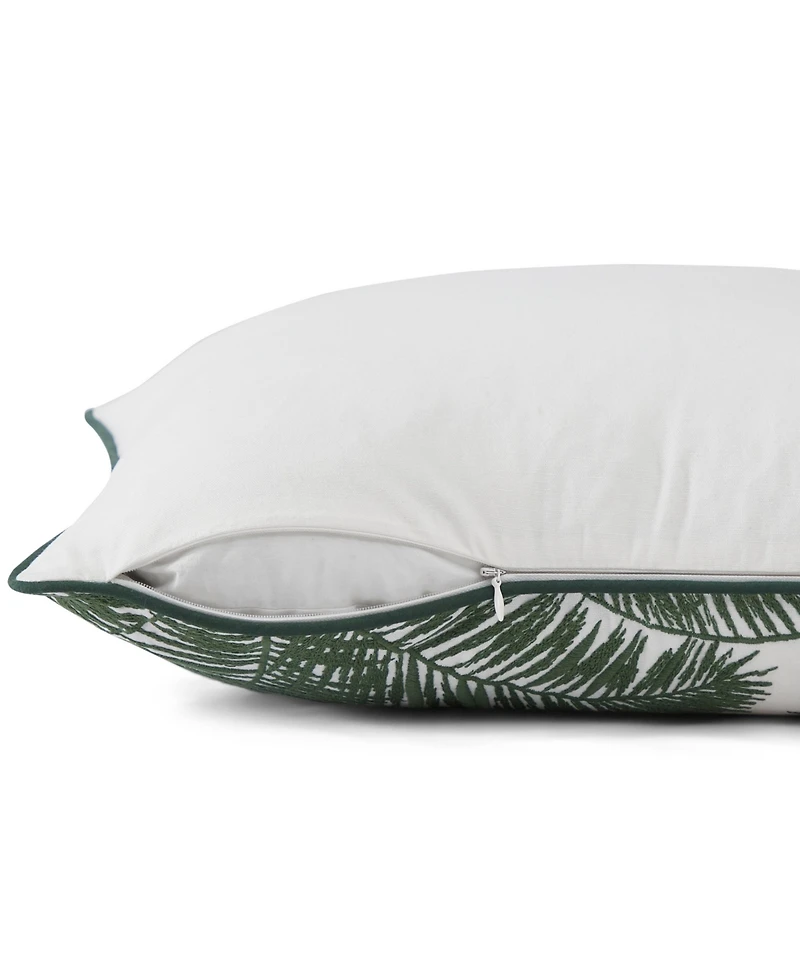 Tommy Bahama Home Shaded Palms Durable Cotton Canvas Zipper Closure Decorative Pillow, 20" x 20"