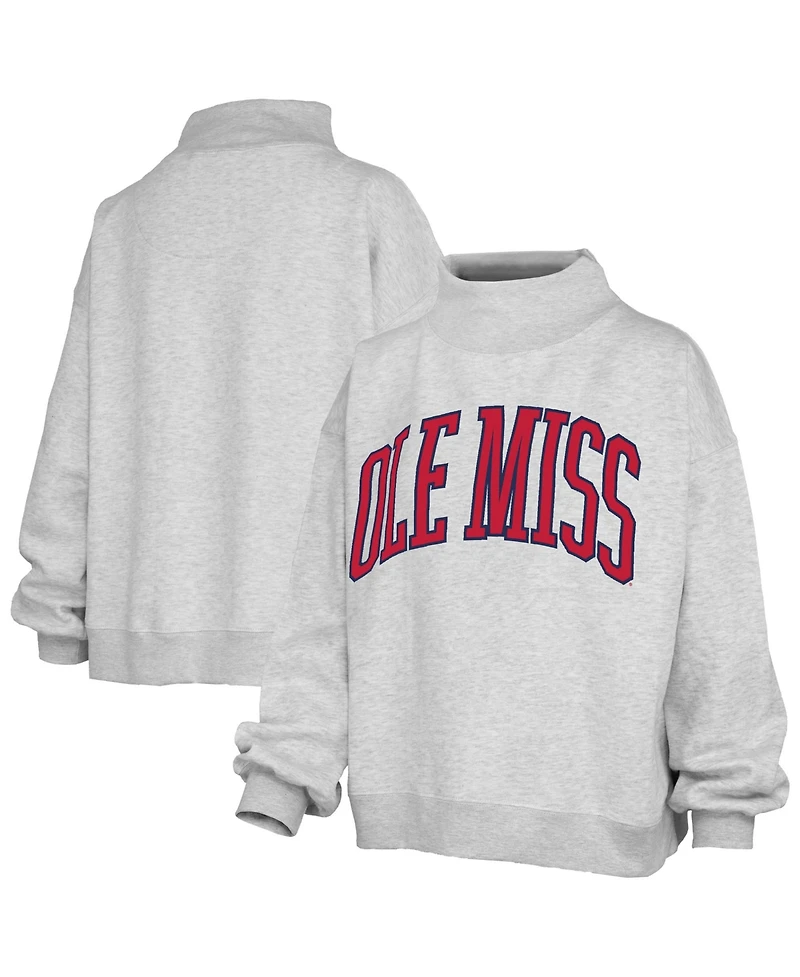 Pressbox Women's Ole Miss Rebels Nelson Oversized Mock-Neck Sweatshirt