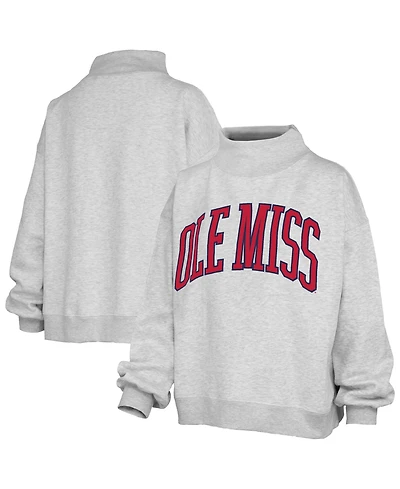 Pressbox Women's Ole Miss Rebels Nelson Oversized Mock-Neck Sweatshirt