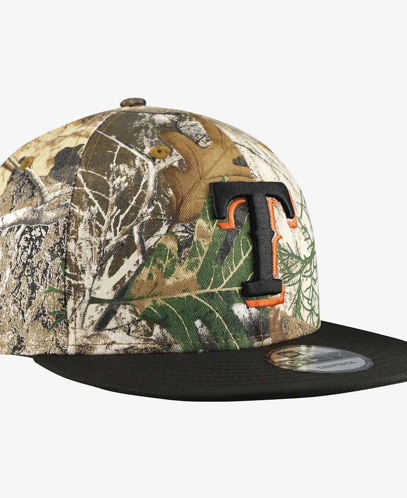 New Era Men's Camo Texas Rangers Realtree Orange Pop 9FIFTY Snapback Hat