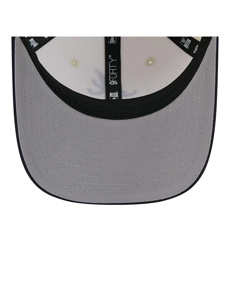 New Era Women's Cream/Navy Atlanta Braves Primary 9FORTY M-Crown Adjustable Hat