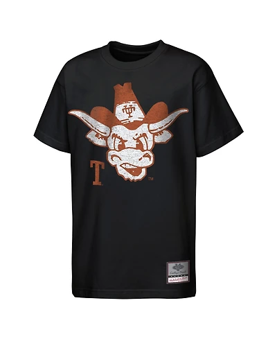 Mitchell & Ness Big Boys and Girls Black Texas Longhorns Big Face Mascot T-Shirt