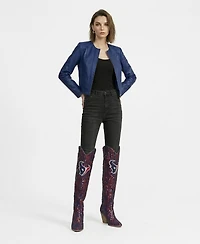 Cuce Houston Texans Over-the-Knee Two-Tone Sequin Boots