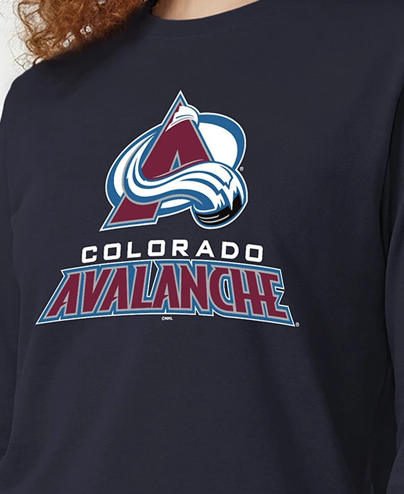 Champion Women's Colorado Avalanche Wordmark Lockup Screen-printed Long-Sleeve T-Shirt