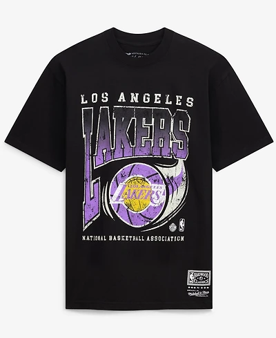 Mitchell & Ness Men's Los Angeles Lakers Ball Out Distressed Graphics T-Shirt