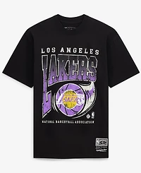 Mitchell & Ness Men's Los Angeles Lakers Ball Out Distressed Graphics T-Shirt