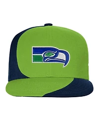 Outerstuff Big Boys and Girls Seattle Seahawks Side Swipe Retro Snapback Hat