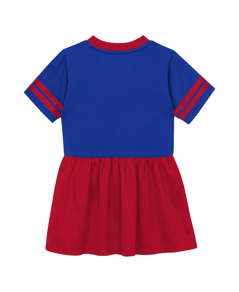 Outerstuff Toddler Girls' 2T-5T New York Giants V-Neck Short-Sleeve Fit & Flare Jersey Dress