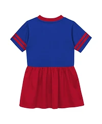 Outerstuff Toddler Girls' 2T-5T New York Giants V-Neck Short-Sleeve Fit & Flare Jersey Dress