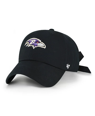 '47 Brand Women's Black Baltimore Ravens Bow Back Clean Up Adjustable Hat