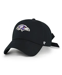 '47 Brand Women's Black Baltimore Ravens Bow Back Clean Up Adjustable Hat