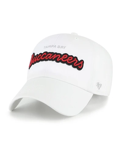 '47 Brand Women's White Tampa Bay Buccaneers Trendy Script Clean Up Adjustable Hat
