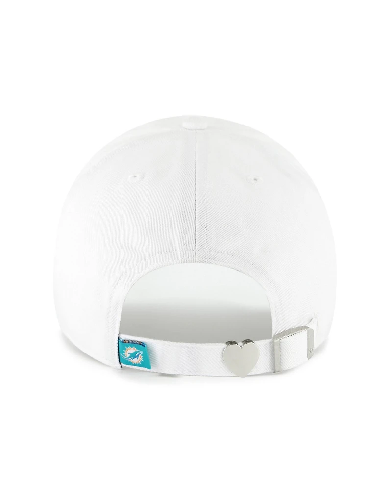 '47 Brand Women's White Miami Dolphins Trendy Script Clean Up Adjustable Hat