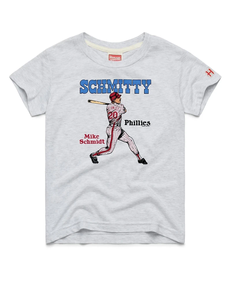 Homage Boys and Girls 4-16 Mike Schmidt Philadelphia Phillies Cooperstown Collection Tri-Blend Screen-Print T-Shirt