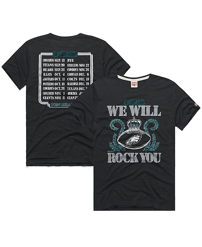 Homage Men's and Women's Charcoal Philadelphia Eagles 2026 Nfl Schedule Queen Tri-Blend T-Shirt