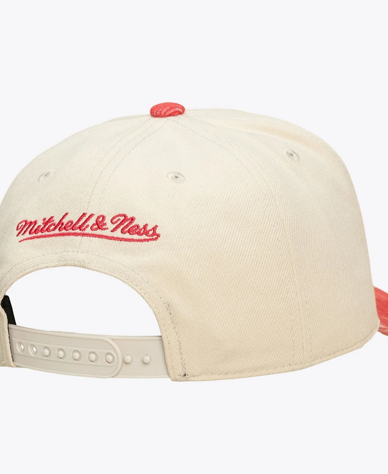 Mitchell & Ness Men's and Women's Cream/Red Houston Rockets Faded Pro Snapback Hat