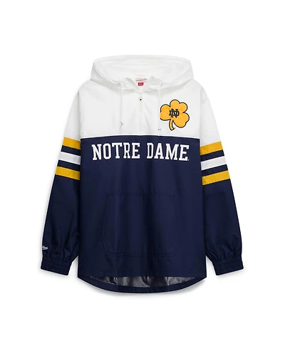 Mitchell & Ness Men's Navy Notre Dame Fighting Irish Head Coach Lightweight Anorak Half-Zip Windbreaker Jacket