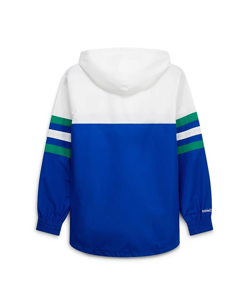 Mitchell & Ness Men's Royal Seattle Seahawks Head Coach Anorak Quarter-Zip Windbreaker Jacket