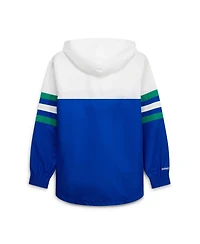 Mitchell & Ness Men's Royal Seattle Seahawks Head Coach Anorak Quarter-Zip Windbreaker Jacket