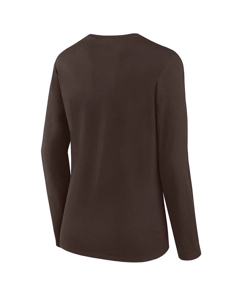 Logo Athletic Women's Cleveland Browns Grip Long-Sleeve Graphic T-Shirt