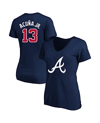 Fanatics Plus Ronald Acuna Jr. Atlanta Braves V-Neck Short-Sleeve T-Shirt