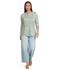 Lands' End Plus Long-Sleeve Pintuck Tunic Blouse