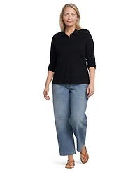 Lands' End Plus Long-Sleeve Button-Front Relaxed-Fit Button-Down Shirt