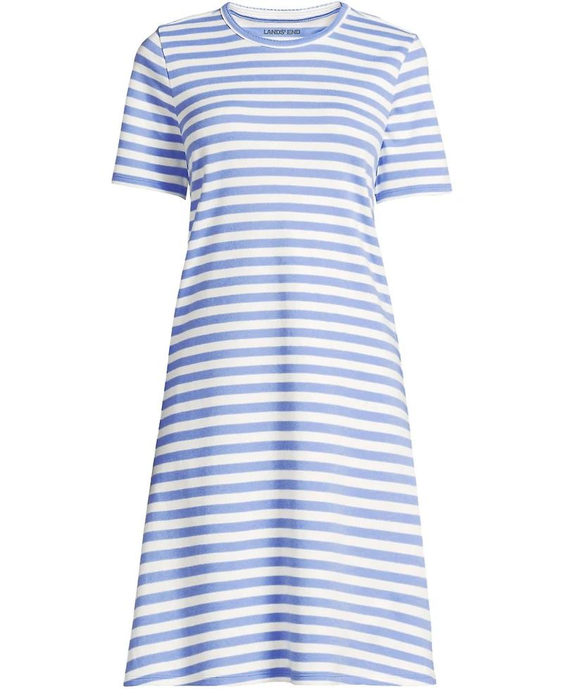 Lands' End Plus Cotton Interlock Short Sleeve Knee Length Gown
