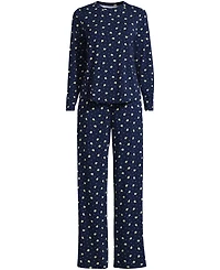 Lands' End Women's Crewneck Long-Sleeve Top and Pants Set