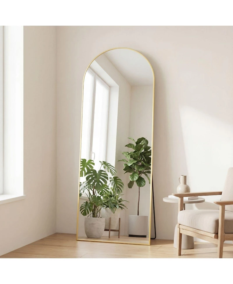 Phying 58 x 19 Inch Aluminum Alloy Frame Full Length Floor Mirror, Free Standing and Wall Mounted Dressing Vanity Mirror