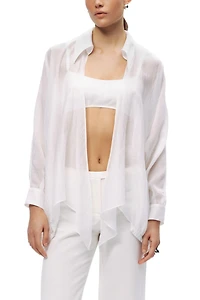 Nocturne Women's Tie-Detail Long-Sleeve Collared Shirt