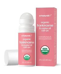 M3 Castor Oil Plus Frankincense Roll-On Cold-Pressed Castor Oil and Pure Frankincense Essential Oil Body Massage Oil, 3 Ounce