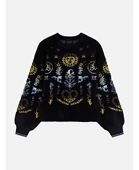 Scotch & Soda Women's Jacquard Oversized Crewneck Pullover Sweater