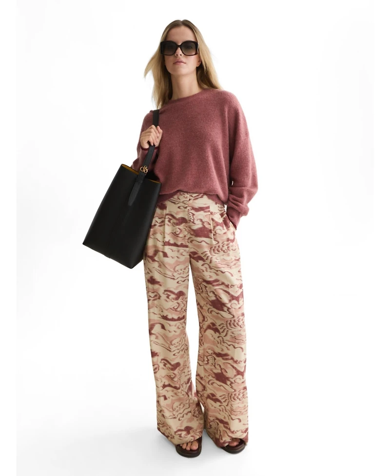 Scotch & Soda Women's Fuzzy Wool-Blend Relaxed-Fit Crewneck Pullover