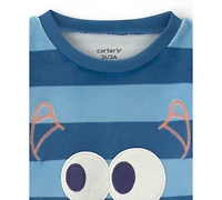 Carter's Toddler Boys' 2T-5T DreamPlush Snug-Fit Monster-Striped Top and Pants, 2-Piece Pajama Set