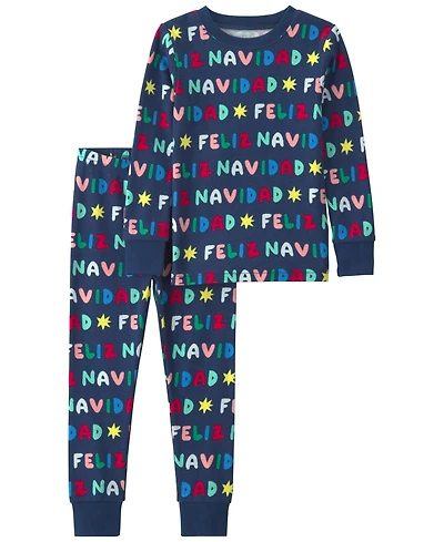 Carter's Toddler Boys' 2T-5T Feliz Navidad Long-Sleeve Snug-Fit Top and Pants, 2-Piece Pajama Set
