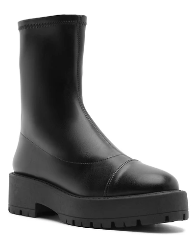 Schutz Women's Rita Lug Sole Round Toe Booties