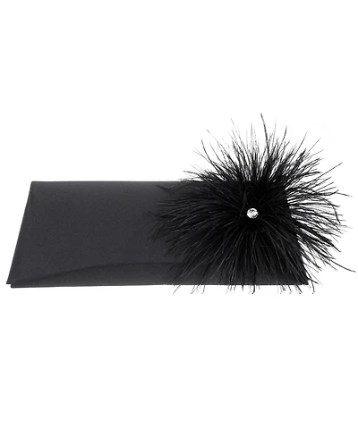Nina Feather Ornamented Zosia Small Flap Clutch Handbag