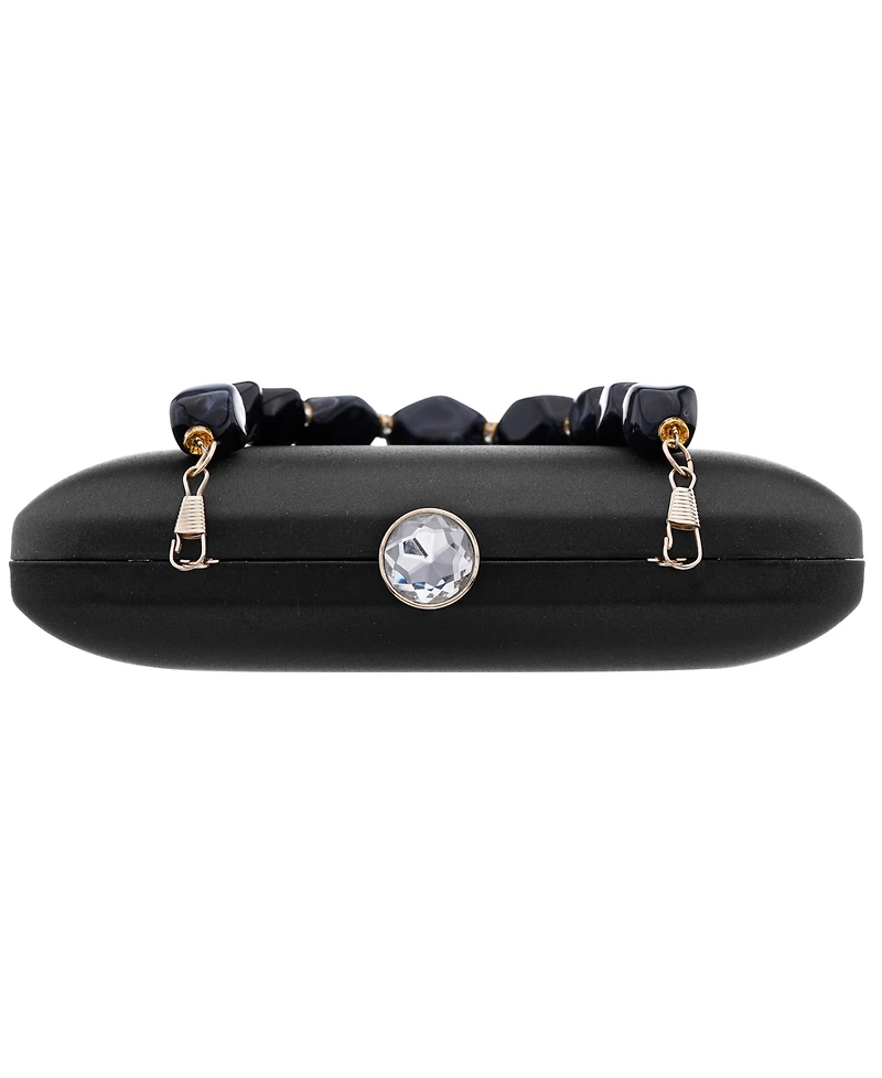 Nina Kaela Beaded Strap Minaudiere Small Clutch Handbag