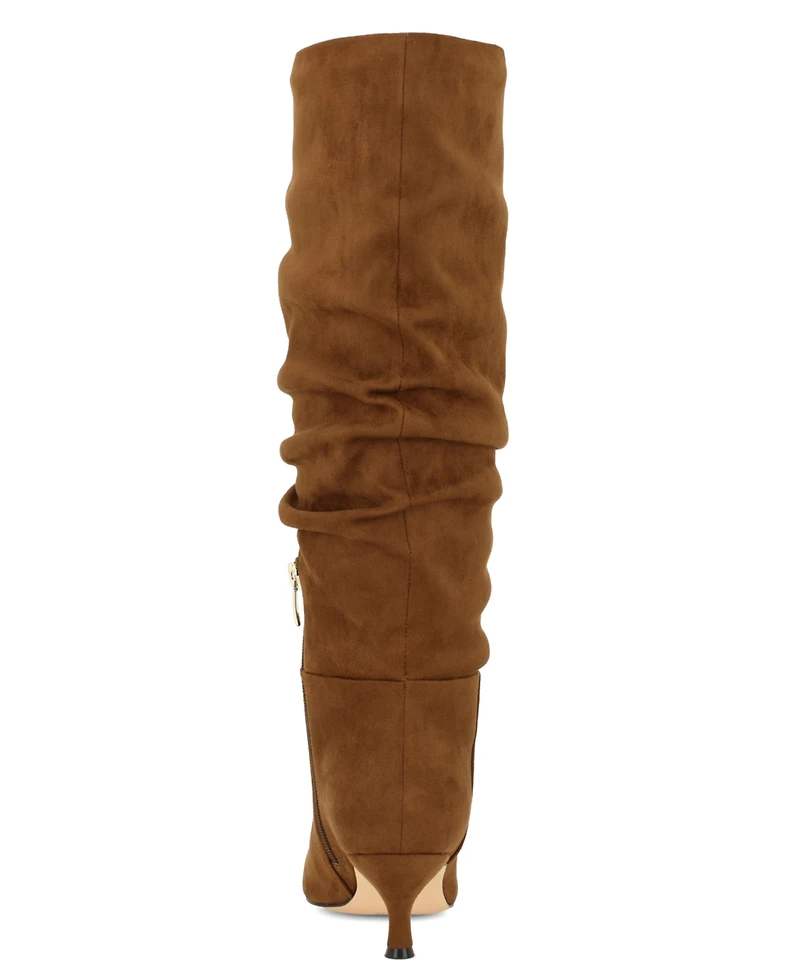 Nine West Women's Sawyor Tall Slouch Kitten Heel Dress Boots