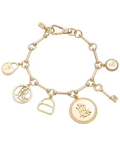 Lauren Ralph Lauren Two-Tone Charm Logo Flex Bracelet