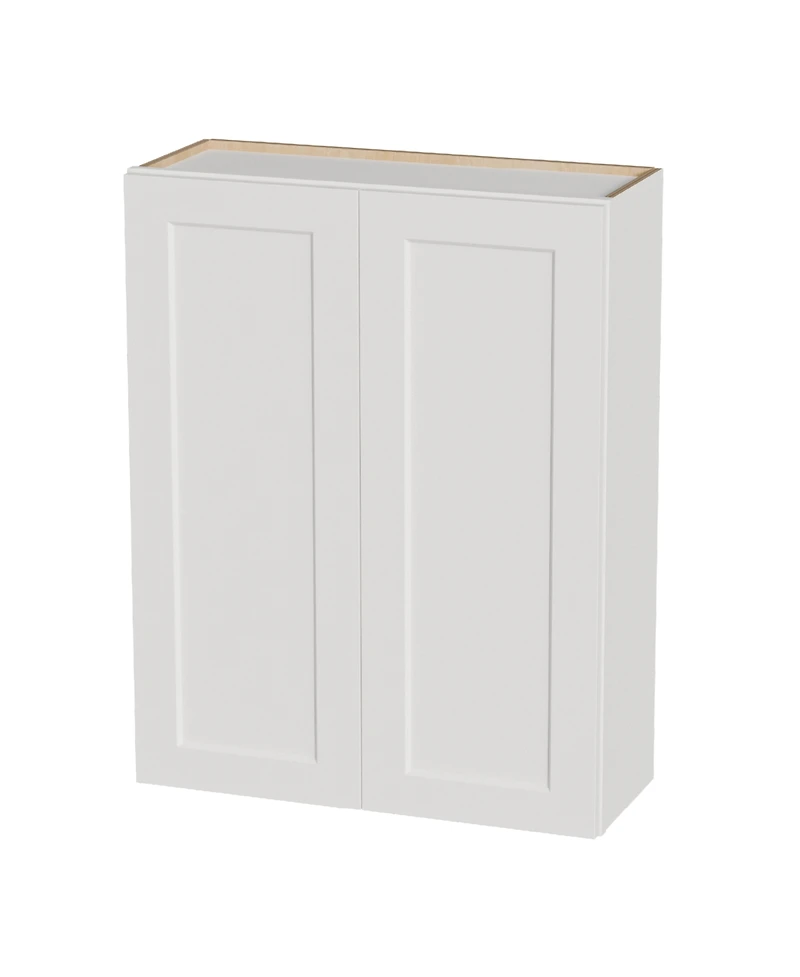 Boyel Living 33W x 12D x 42H Solid Wood Shaker Wall Cabinet Double Door 2 Adjustable Shelves Rta for Kitchen Bath Laundry Garage