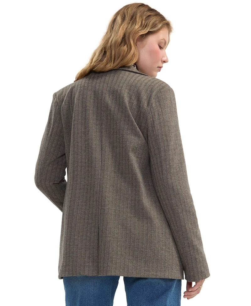 Liverpool Los Angeles Women's Herringbone Notch Collar Blazer