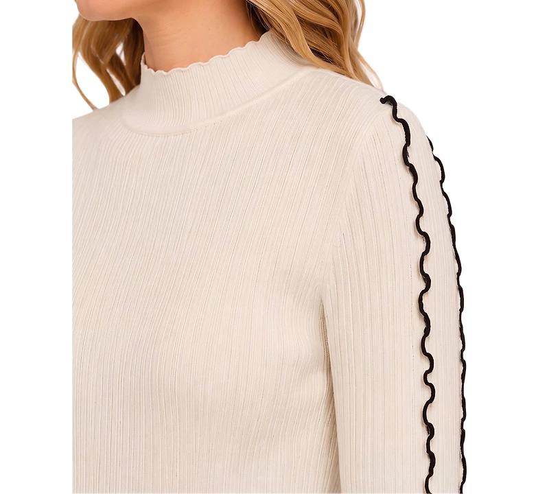 Liverpool Los Angeles Women's Mock Neck Long-Sleeve Textured-Knit Sweater