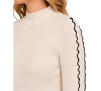 Liverpool Los Angeles Women's Mock Neck Long-Sleeve Textured-Knit Sweater