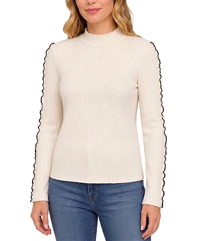 Liverpool Los Angeles Women's Mock Neck Long-Sleeve Textured-Knit Sweater