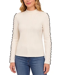 Liverpool Los Angeles Women's Mock Neck Long-Sleeve Textured-Knit Sweater