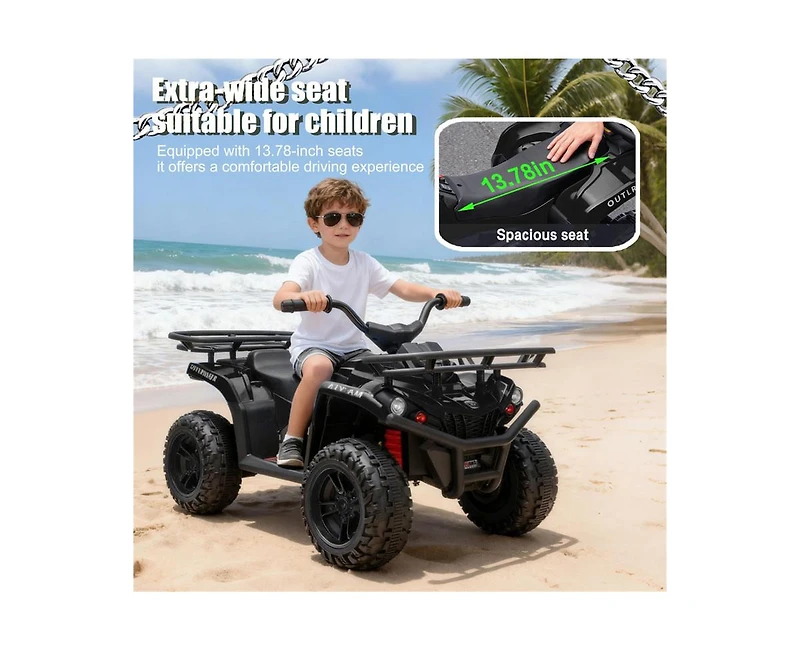 Yobtop 24V Dual Motor Off-Road Ride-On Atv, Ages 3-5