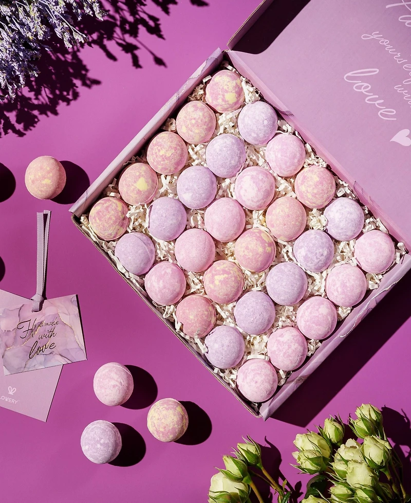 Lovery Bath Bombs Gift Set, 30pieces Relaxing Spa Body Care Balls in Lavender, Rosemary Peppermint and Magnolia Jasmine Scent