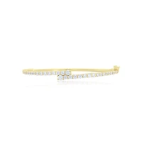 The Lovery Cz Graduating Overlap Bangle 14K Gold-Plated Sterling Silver